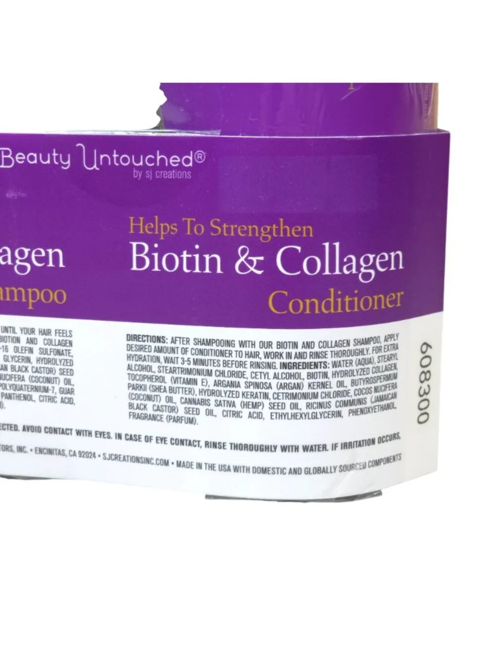 Beauty Untouched Biotin Collagen Shampoo & Conditioner Strengthening JUMBO SIZE